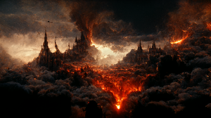 Digital Art Midjourney Ai Mordor The Lord Of The Rings Lava Fantasy Art Artwork Fire Burning Dark Fa 2048x1152 Wallpaper