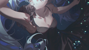 Fajyobore Vocaloid Portrait Display Anime Girls Hatsune Miku Long Hair Blue Hair Blue Eyes Bubbles U 3200x4000 wallpaper