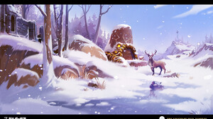 The Legend Of Zelda The Legend Of Zelda Breath Of The Wild Snow Animals Deer Reflection Winter Trees 3840x2316 Wallpaper