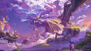 Alin Illustration Purple Trees Science Fiction Forest Mecha Boys Fantasy Art 4025x2580 Wallpaper