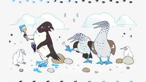 Humor Animals Penguins Birds 1516x1171 Wallpaper