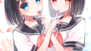 Anime Anime Girls Original Characters Twins Artwork Digital Art Fan Art 2976x4175 Wallpaper