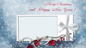 New Year Snowflake Merry Christmas Happy New Year Card 1920x1280 wallpaper