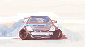 Illustration Drawing Artwork Car Vehicle Nissan Nissan 350Z Drift Igor Artyomenko Painting Tradition 3840x2421 wallpaper