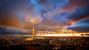 Trey Ratcliff Photography Cityscape France Paris Eiffel Tower Building Lights Clouds Storm Sky Sunse 3840x2160 Wallpaper
