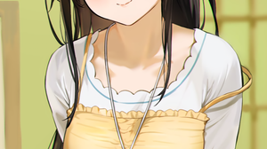 Anime Girls Anime Chitanda Eru Hyouka Dark Hair Smiling Purple Eyes Dress Necklace 2250x4000 Wallpaper