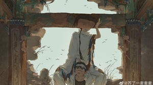 Sinicism Buddhism Children Scars Wood Headband Anime Boys Watermarked Digital Art 4500x2593 wallpaper