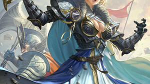 Donfoo Drawing Women Warrior Armor Steel Sword Fighting Fantasy Art Legend Of The Cryptids Fantasy G 1600x2183 Wallpaper
