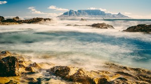 Nature Landscape Mountains Water Clouds Sky Mist Rocks Long Exposure Horizon Cape Town South Africa 1920x1080 Wallpaper