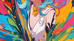 Anime Anime Girls Pixiv Portrait Display Colorful Smiling Looking Away Blue Eyes Digital Art Long Ha 2160x4800 wallpaper