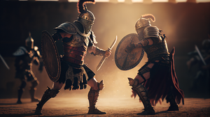 Gladiators Ai Art Shield Armor Weapon Helmet 2688x1536 wallpaper