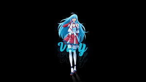 Vivy Vivy Fluorite Eye S Song Anime Anime Girls Simple Background Black Background Aqua Hair Long Ha 3840x2160 Wallpaper