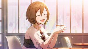 Meiko Anime Girls Cafe Short Hair Brunette Smiling Vocaloid 2048x1261 Wallpaper