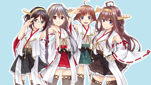 Anime Anime Girls Group Of Women Kantai Collection Kongou KanColle Hiei KanColle Haruna KanColle Kir 1750x1000 Wallpaper