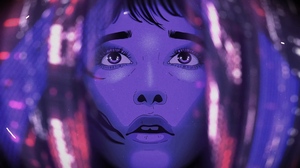 Digital Art Artwork Illustration Face Women Closeup Blue Helmet Reflection Open Mouth 3450x2300 Wallpaper