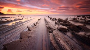 Nature Sunset Beach Rocks 2560x1708 Wallpaper