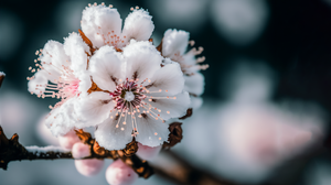 Ai Art Frost Flowers Cherry Blossom Closeup Japan Nature 3641x2048 Wallpaper