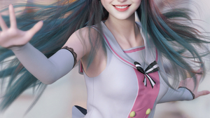 CGi Digital Art Cosplay Long Hair Yoly Asian Kizuna Ai Virtual Youtuber 1299x1917 Wallpaper