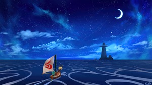 The Legend Of Zelda The Legend Of Zelda The Wind Waker Ocean View Night Island Stars Link Sailing Ki 1920x1080 Wallpaper
