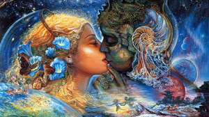 Artistic Colorful Colors Couple Kiss Love Painting 1600x1269 Wallpaper