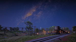 Red Dead Redemption 2 Rockstar Games Video Games Nature Landscape Night Sky Stars CGi Sky 2560x1440 Wallpaper