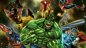 Captain America Hulk Iron Man Marvel Comics Silver Surfer Spider Man Thor Wolverine 1956x1366 Wallpaper