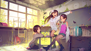 Original Characters Classroom Urban Decay Brunette Randoseru Looking At Viewer Chair Anime Girls Smi 1920x1229 Wallpaper