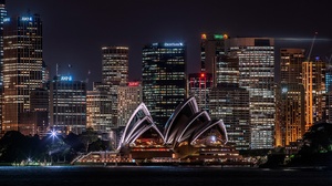 Australia Building City Night Skyscraper Sydney Sydney Opera House 3840x2160 wallpaper
