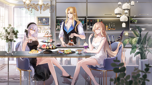 Brothers Sisters Sweets Food Blonde Closed Eyes Pointy Ears Anime Girls Anime Boys 1920x1080 Wallpaper
