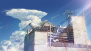 Cloud Mass Anime Roof Garden Clear Sky Weathering With You Sunlight Line Art Clouds Digital Art Artw 7680x4320 Wallpaper