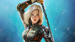 Black Widow Blonde Marvel Comics Natasha Romanoff Scarlett Johansson Short Hair 3840x2160 Wallpaper