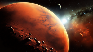 Ai Art Illustration Mars Planet Orange Space Stars 3136x1792 Wallpaper
