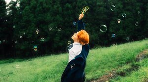 K Pop Park Ji Min BTS Asian Redhead Bubbles 2000x1335 Wallpaper