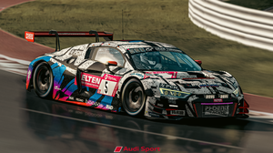 Audi Audi R8 Race Cars Race Tracks Assetto Corsa PC Gaming Car Reflection Front Angle View Helmet CG 7680x3269 wallpaper