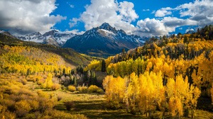 Nature Landscape USA Colorado Fall Forest Mountains Sky Clouds Trees Snow 3840x2400 Wallpaper