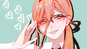 Chainsaw Man Power Chainsaw Man Anime Girls Glasses Looking At Viewer Redhead Shonen Jump Smiling Si 2763x2000 wallpaper