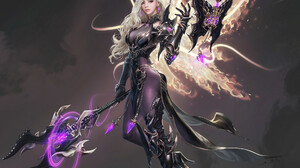 Seunghee Lee Drawing Women Blonde Magic Spell Wings Fire Armor Simple Background Floating Fantasy Ar 1896x1894 Wallpaper