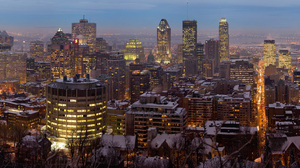 Cityscape Night City Lights Ultrawide Montreal City Building Skyscraper 9118x2774 Wallpaper