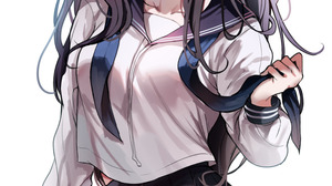 Anime Anime Girls Sailor Uniform Long Hair Dark Hair Vertical Blushing Schoolgirl School Uniform Chi 850x1354 Wallpaper