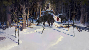 Gavin ODonnell ArtStation Winter Snow Wolf Little Red Riding Hood 3208x1919 Wallpaper