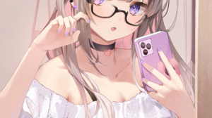 Anime Anime Girls Digital Art Artwork 2D Portrait Portrait Display Looking At Viewer Glasses 1059x1500 Wallpaper