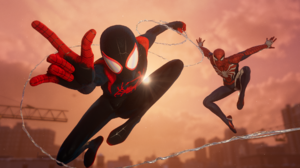 Spider Man Spiderman Miles Morales Marvel Super Heroes Marvels Spider Man Sunset Jumping Fall Video  2560x1080 Wallpaper