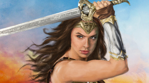 Brown Hair Gal Gadot Sword Woman Warrior Wonder Woman 4883x2746 Wallpaper