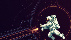 Astronaut Vertical Space Comic Art Fireballs Kamehameha 1400x1800 wallpaper