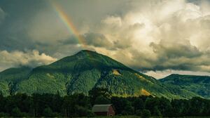 Barn Cloud Forest Mountain Rainbow 5001x3334 Wallpaper