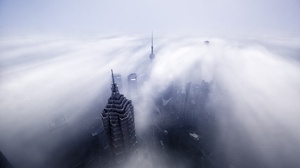 Aerial Building China Fog Shanghai Skyscraper 2048x1366 Wallpaper