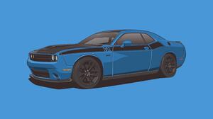 Blue Car Dodge Dodge Challenger Muscle Car 9385x6000 Wallpaper