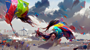 Ai Amano MeaningJun Wind Illustration 3702x2160 Wallpaper
