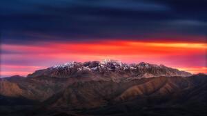 Landscape Photography Sunset Mountains Abstract Nature Snow Clouds 8192x5461 Wallpaper
