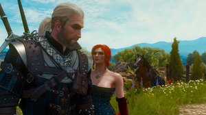 The Witcher 3 Wild Hunt Triss Merigold Video Games Video Game Characters CGi Flowers 3581x2014 Wallpaper